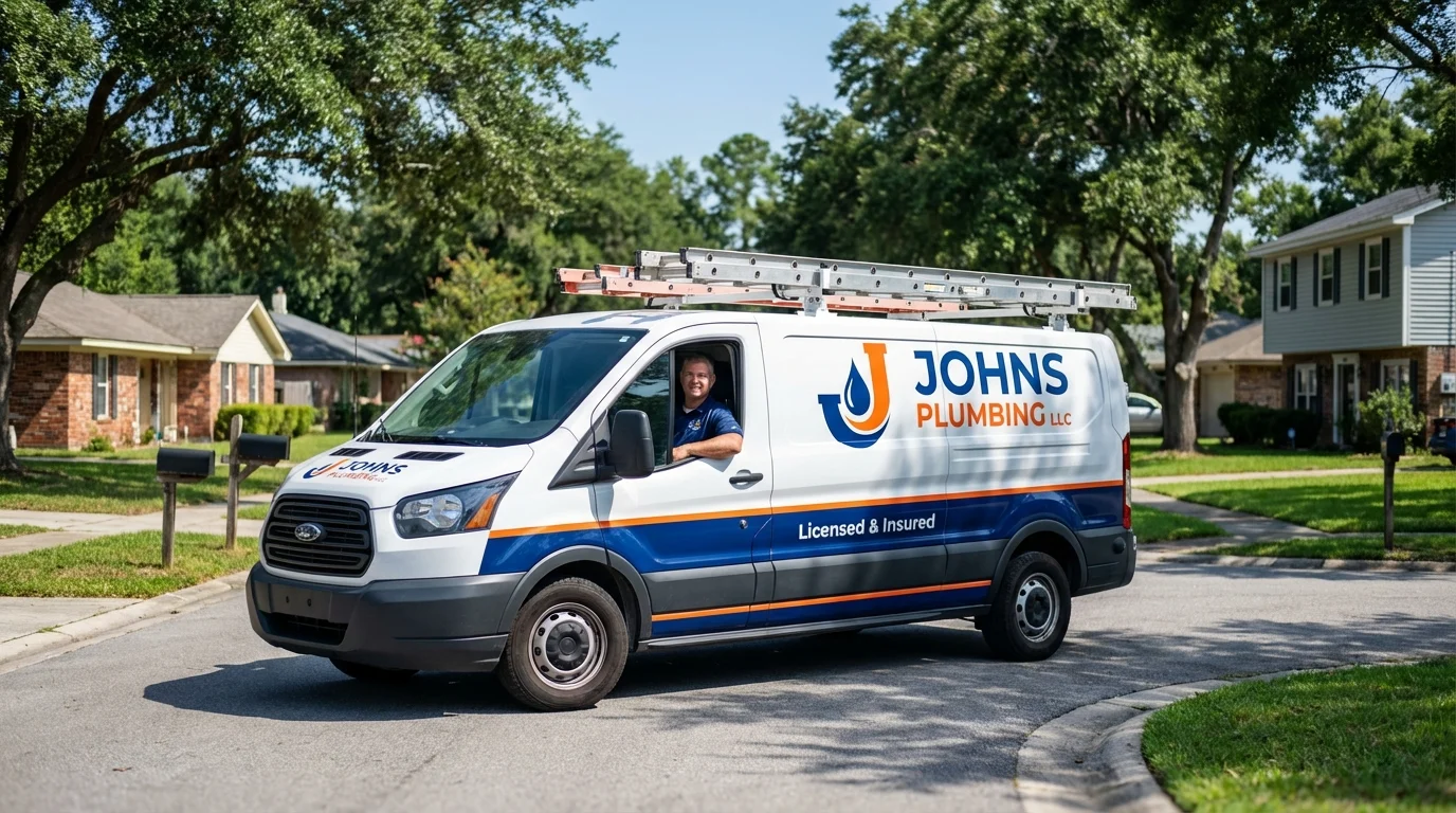 Johns Plumbing LLC service van in Margate City, NJ