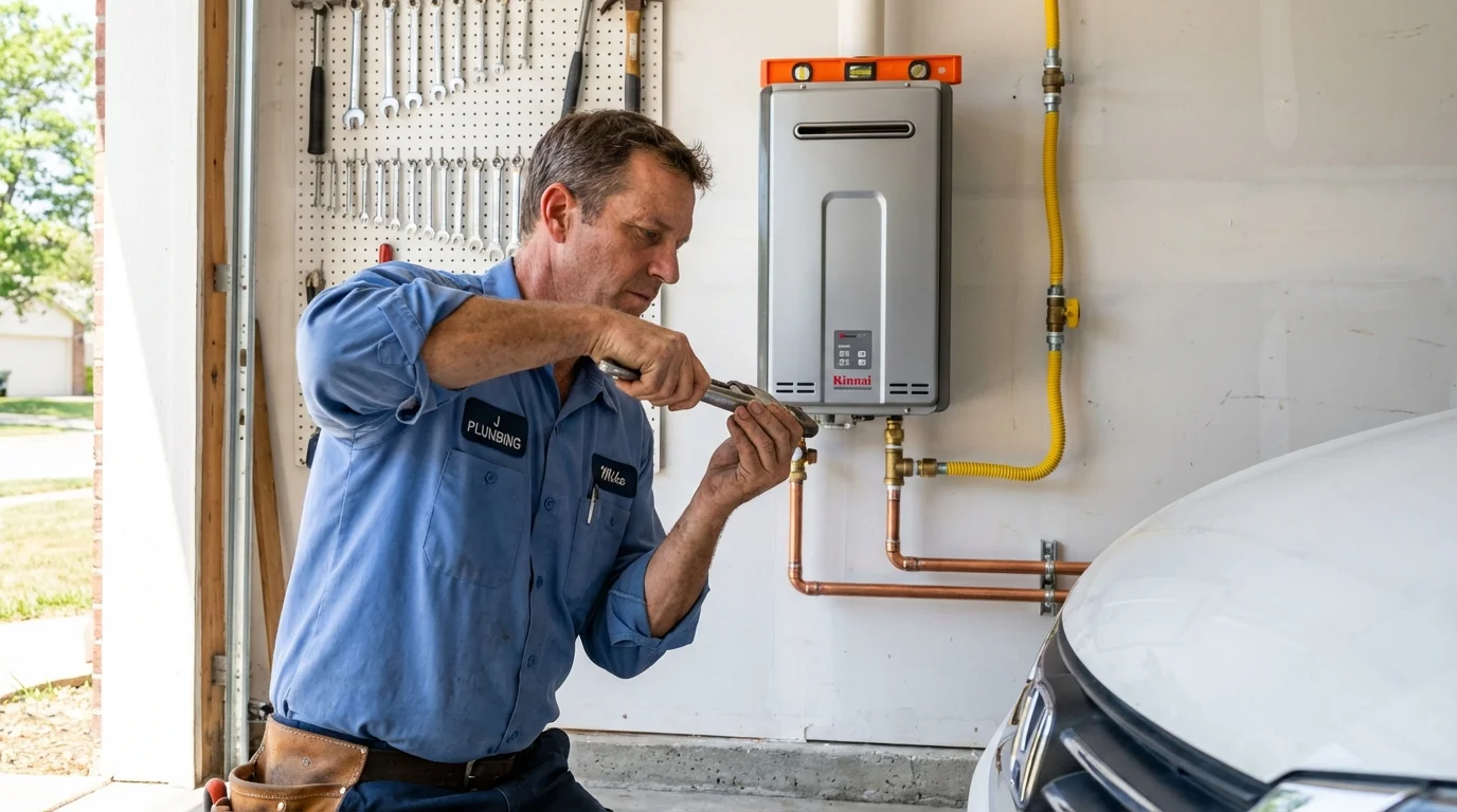 Tankless water heater installation by a Johns Plumbing LLC plumber in Margate City